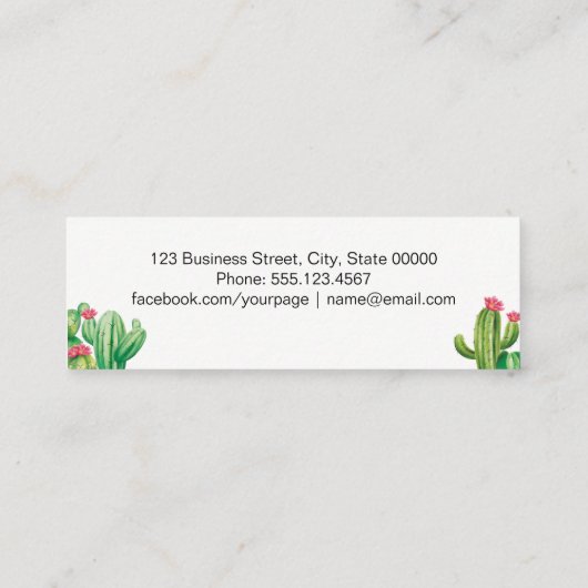 Carte de visite moderne Cactus (Dos)