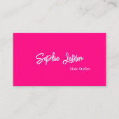 Carte De Visite Moderne Calligraphie brillant rose cheveux Styllis (Devant)