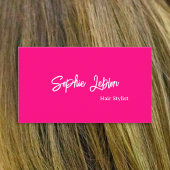 Carte De Visite Moderne Calligraphie brillant rose cheveux Styllis