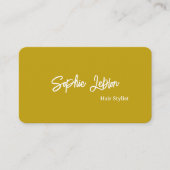 Carte De Visite Moderne Calligraphie couleur moutarde Coiffure Sty (Devant)