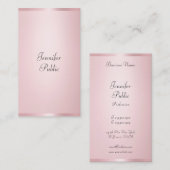 Carte De Visite Moderne Calligraphié Élégant Rose Modèle Or (Devant / Derrière)