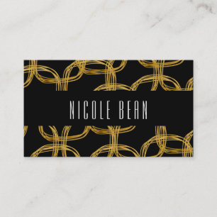 Carte de visite moderne cercle gribouillé feuille