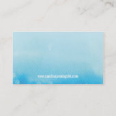 CARTE DE VISITE MODERNE : chevron aquarelle bleu (Dos)