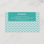 CARTE DE VISITE moderne chevron frais jade vert (Dos)