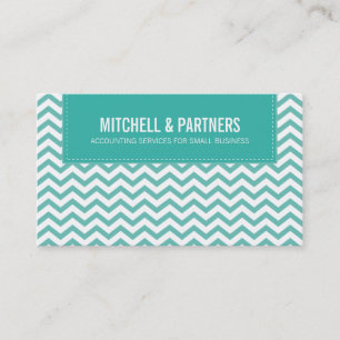 CARTE DE VISITE moderne chevron frais jade vert