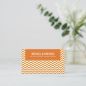 CARTE DE VISITE moderne chevron frais orange (Debout devant)