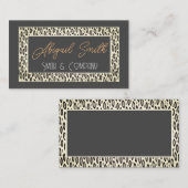 Carte De Visite moderne chic à motifs gris fusain (Devant / Derrière)