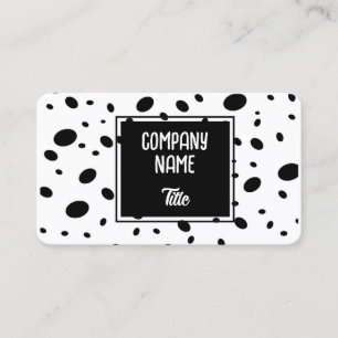 Carte De Visite moderne chic amusant motif à pois noir et blanc gr