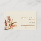 Carte De Visite Moderne Chic Aquarelle Floral Boho (Dos)