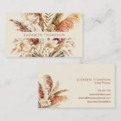 Carte De Visite Moderne Chic Aquarelle Floral Boho (Devant / Derrière)