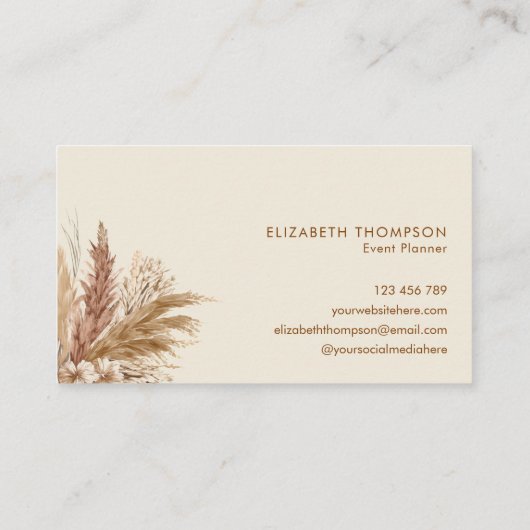 Carte De Visite Moderne Chic Aquarelle Floral Boho (Dos)