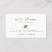 Carte De Visite Moderne, chic aquarelle vert bleu & aqua splatter (Dos)