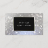 Carte De Visite Moderne chic argent scintillant mode & beauté (Devant)