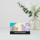 Carte De Visite moderne chic audacieux design d'art abstrait (Debout devant)