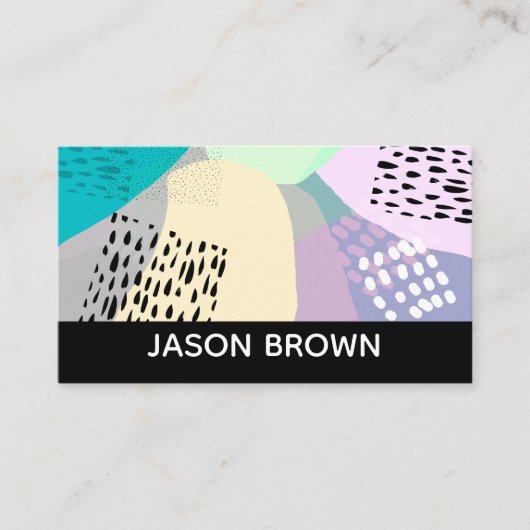 Carte De Visite moderne chic audacieux design d'art abstrait (Devant)
