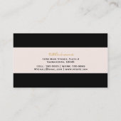 Carte de visite moderne chic blanc cassé et noir (Dos)
