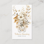 Carte De Visite Moderne Chic Bohème Aquarelle Bohème Florales (Devant)