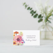 Carte De Visite Moderne Chic Bohème Aquarelle Bohème Florales (Debout devant)