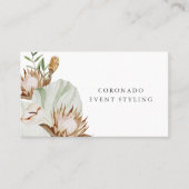 Carte De Visite Moderne Chic Boho Botanique Floral Blanc (Devant)