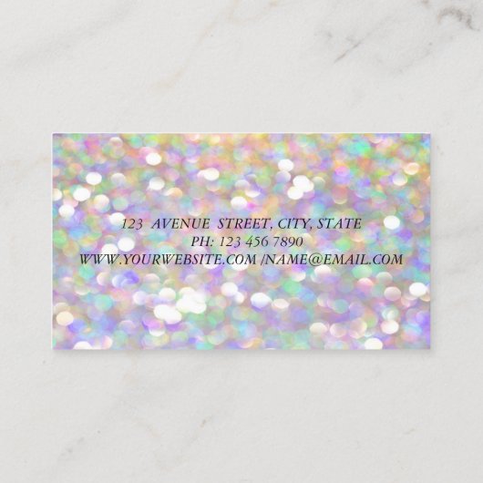 Carte De Visite Moderne Chic Bokeh Girl Face, Maquilleur (Dos)