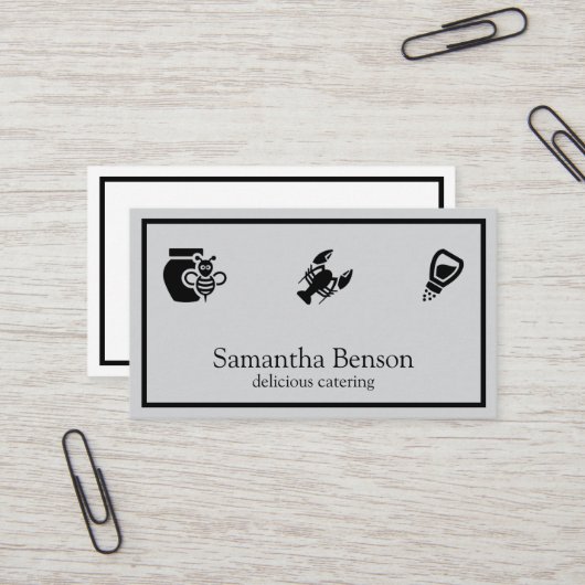 Carte De Visite Moderne Chic Cuisine Ustensiles Cuisine et restaur (Devant/Arrière en situation)