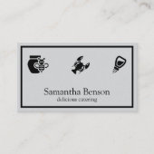 Carte De Visite Moderne Chic Cuisine Ustensiles Cuisine et restaur (Devant)