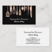 Carte De Visite Moderne Chic Cuisine Ustensiles Cuisine et restaur (Devant / Derrière)