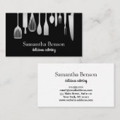 Carte De Visite Moderne Chic Cuisine Ustensiles Cuisine et restaur (Devant / Derrière)