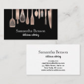 Carte De Visite Moderne Chic Cuisine Ustensiles Cuisine et restaur (Devant / Derrière)