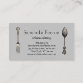 Carte De Visite Moderne Chic Cuisine Ustensiles Cuisine et restaur (Dos)