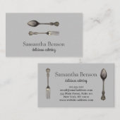 Carte De Visite Moderne Chic Cuisine Ustensiles Cuisine et restaur (Devant / Derrière)