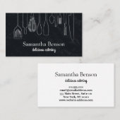 Carte De Visite Moderne Chic Cuisine Ustensiles Cuisine et restaur (Devant / Derrière)