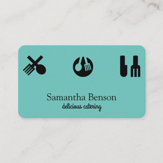 Carte De Visite Moderne Chic Cuisine Ustensiles Cuisine et restaur (Devant)