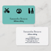 Carte De Visite Moderne Chic Cuisine Ustensiles Cuisine et restaur (Devant / Derrière)