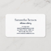 Carte De Visite Moderne Chic Cuisine Ustensiles Cuisine et restaur (Dos)