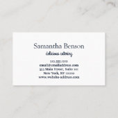 Carte De Visite Moderne Chic Cuisine Ustensiles Cuisine et restaur (Dos)