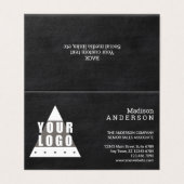 Carte De Visite Moderne chic de tableau de logo votre photo à (Extérieur déplié)