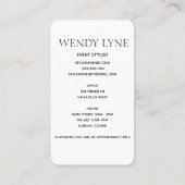 Carte de visite moderne chic de vêtements de mode (Dos)