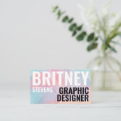 Carte De Visite Moderne Chic élégant Géométrique Pastel Triangle Q (Debout devant)