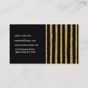 Carte de visite moderne chic élégant noir et or