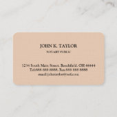 Carte De Visite Moderne chic élégant notaire public (Dos)