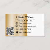 Carte De Visite Moderne Chic Feminine QR Code Artiste maquillage d (Dos)