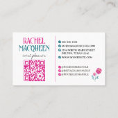 Carte De Visite Moderne Chic Fleur Florale Lumineuse Aquarelle (Dos)