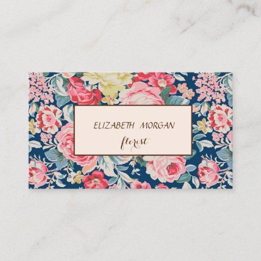 Carte De Visite Moderne Chic Floral (Devant)