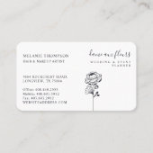 Carte De Visite Moderne Chic Floral Rose Botanique Blush Navy (Devant)