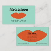 Carte De Visite Moderne Chic Lèvres Rouges Belle Mention Minimale (Devant / Derrière)