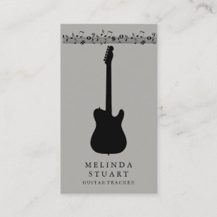 Carte De Visite Moderne Chic Minimaliste Musicien Professeur de Gu