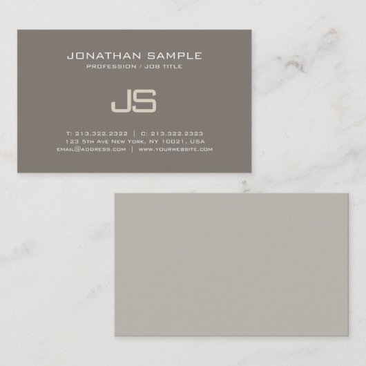 Carte De Visite Moderne Chic Monogramme Design Professionnel Luxe (Devant / Derrière)