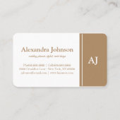 Carte De Visite Moderne Chic Monogramme Vert Stylé Tendance (Dos)