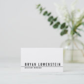 Carte De Visite Moderne chic noir blanc simple (Debout devant)